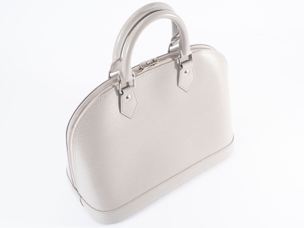 LOUIS VUITTON Alma PM Epi Leather Handbag Gres Gray OffWhite Preowned Auth1