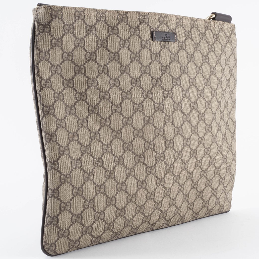 GUCCI GG Supreme Crossbody Shoulder Bag Beige Messenger Bag Preowned Auth6