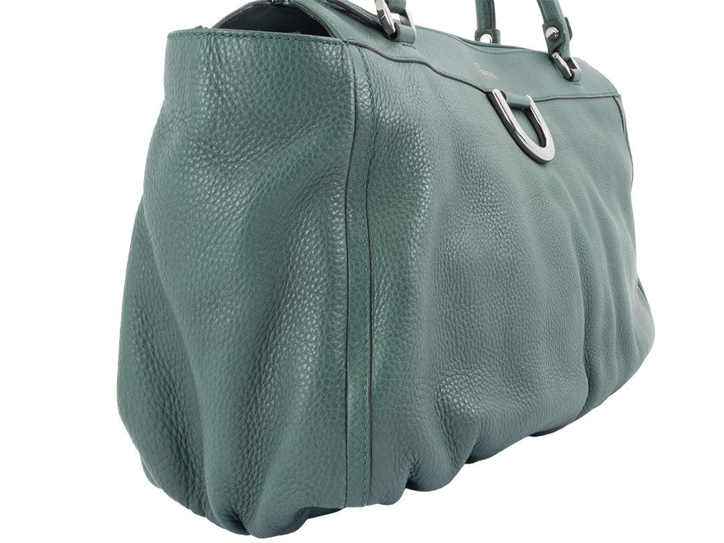 GUCCI Abbey Green Leather Shoulder Bag Womens Tote Bag Large A4 Preowned Auth2