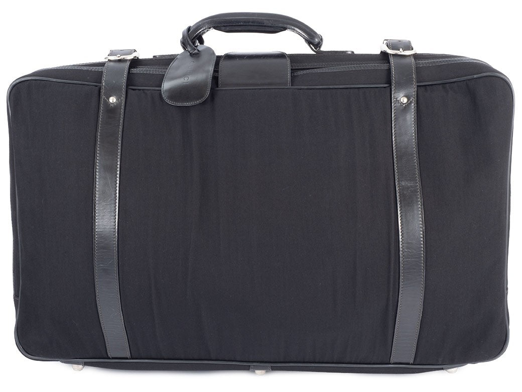 GUCCI Vintage Travel Bag Suitcase Black Canvas Large 010.123 Preowned Auth1