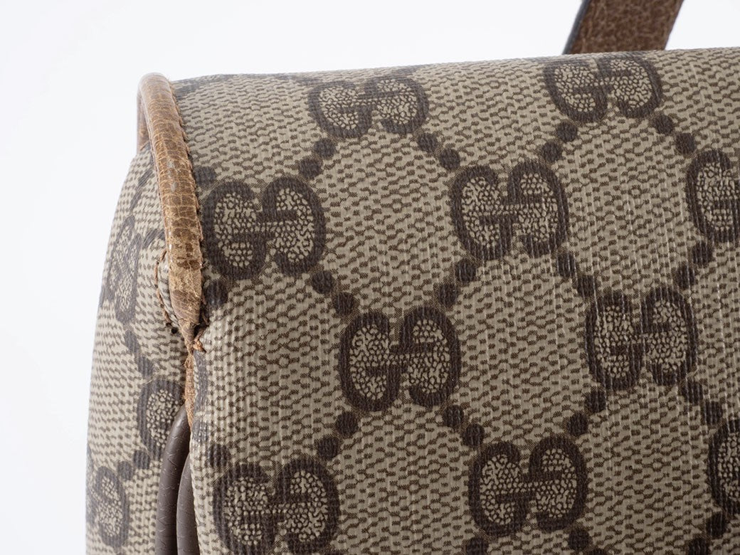 Gucci Bag GG Plus Handbag Shoulder bag Flap Beige Brown 116 02 080 Reuse Used6