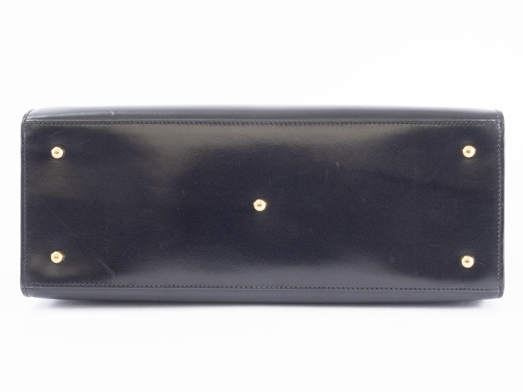 GUCCI Old Gucci Lady Lock Handbag Black Leather Top Handle 000 01 0192 Preowned10