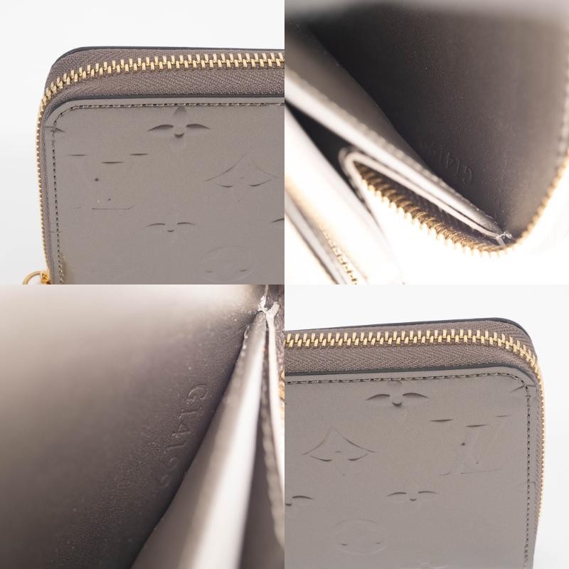 LOUIS VUITTON Zippy Wallet Vernis Champagne Metallise Gold Ziparound Preowned9