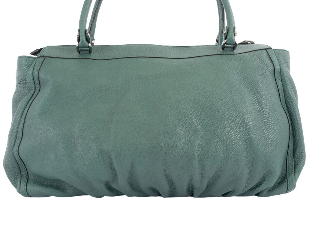 GUCCI Abbey Green Leather Shoulder Bag Womens Tote Bag Large A4 Preowned Auth1