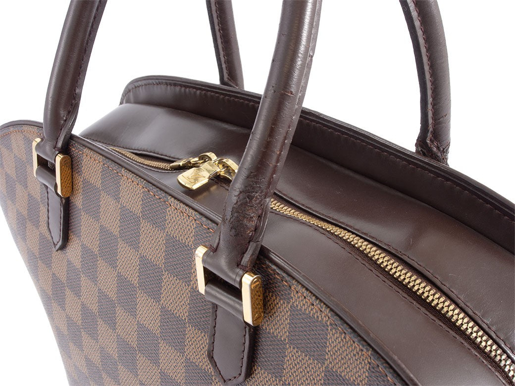 Louis Vuitton Saria Horizontal Damier Ebene Handbag Brown N51282 Preowned Auth8