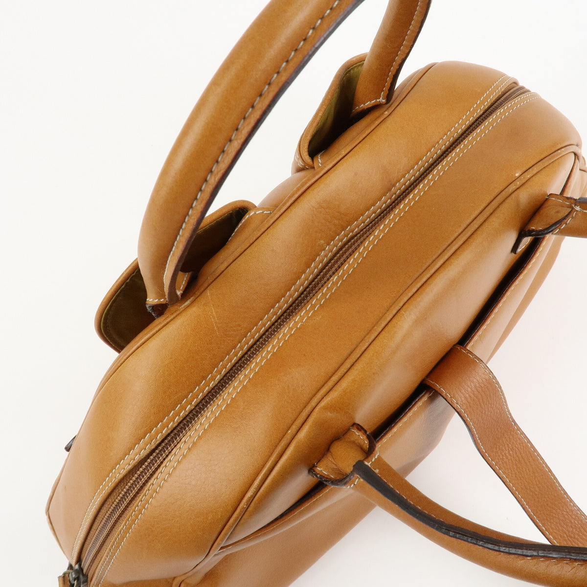 Christian Dior Double Saddle Bag Leather Tote Bag Handbag Preowned Auth4