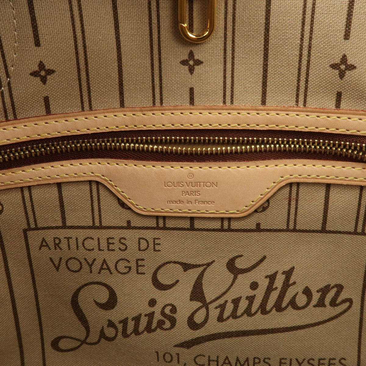 Louis Vuitton Monogram Neverfull PM Tote Bag Brown Leather M40155 Preowned Auth22