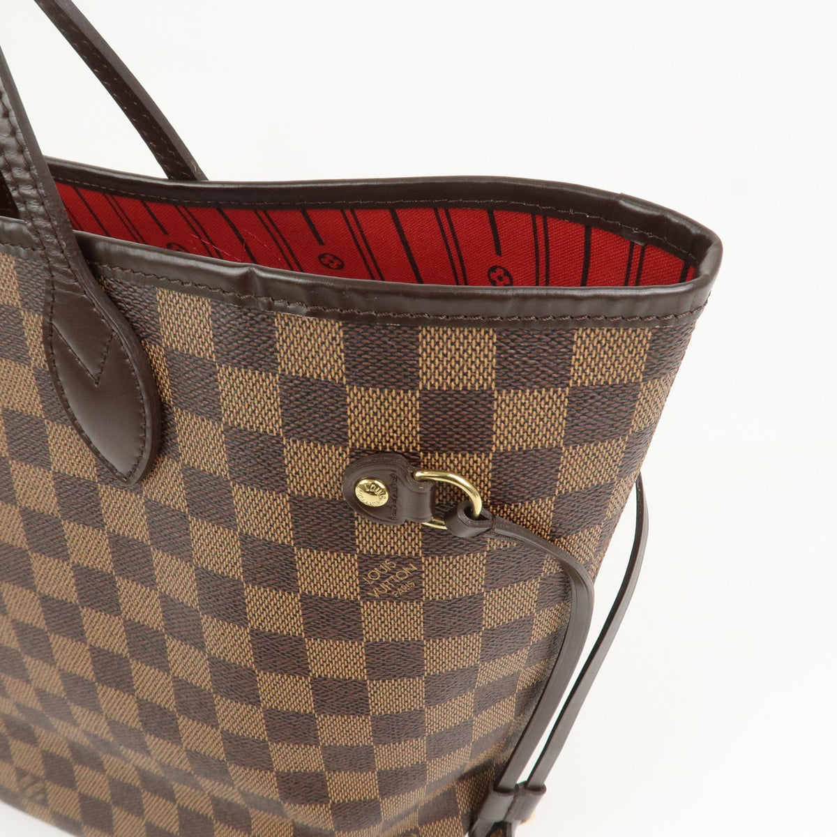 Louis Vuitton Neverfull MM Damier Ebene Tote Shoulder Bag Brown Preowned Auth14