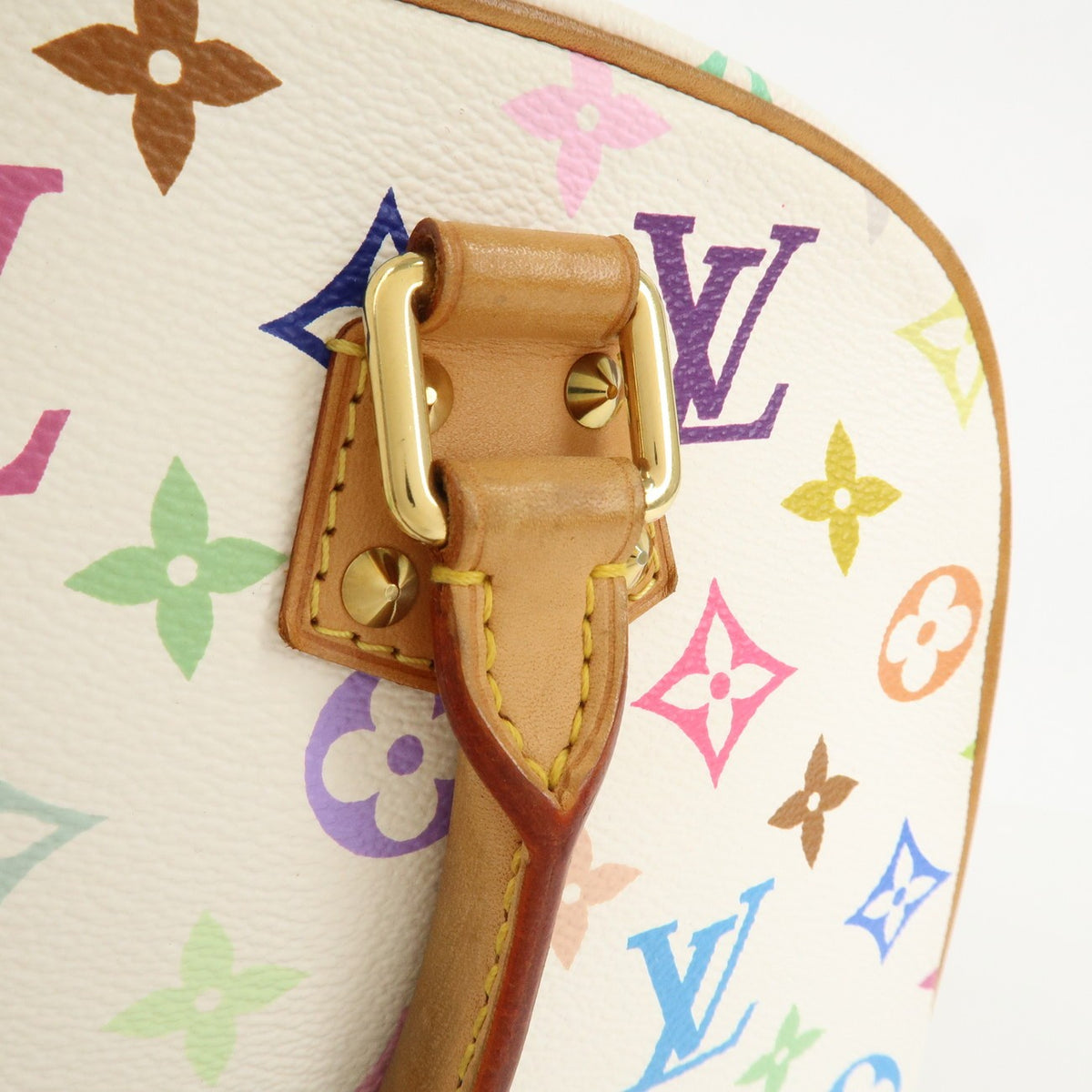 Louis Vuitton Monogram Multicolor Trouville Hand Bag Blanc M92662 Auth Used F/S9