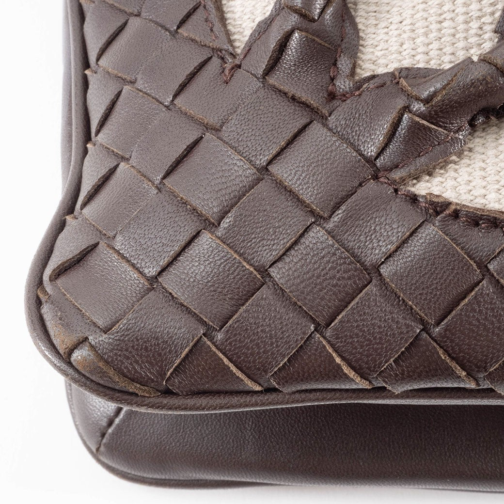 BOTTEGA VENETA Intrecciato Dark Brown Leather Crossbody Shoulder Bag Preowned15