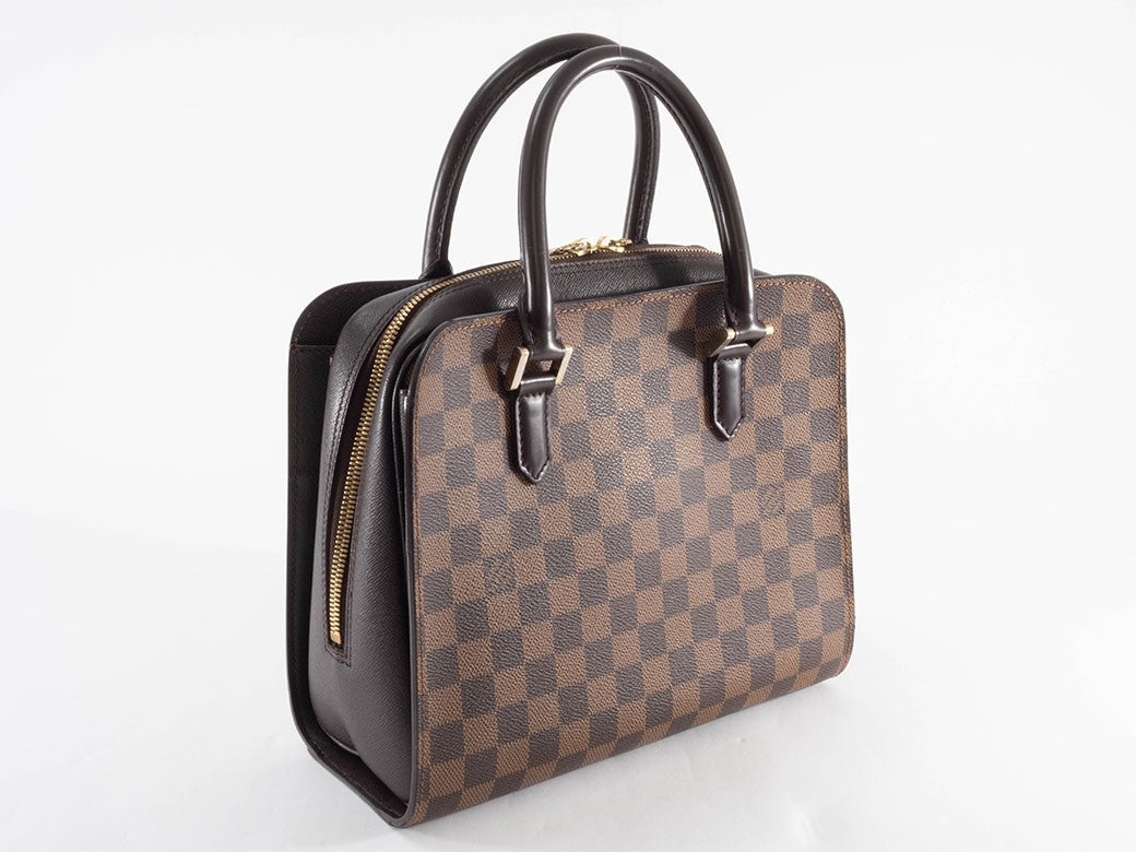LOUIS VUITTON Triana N51155 Damier Ebene Canvas Brown Handbag Tote bag Preowned9
