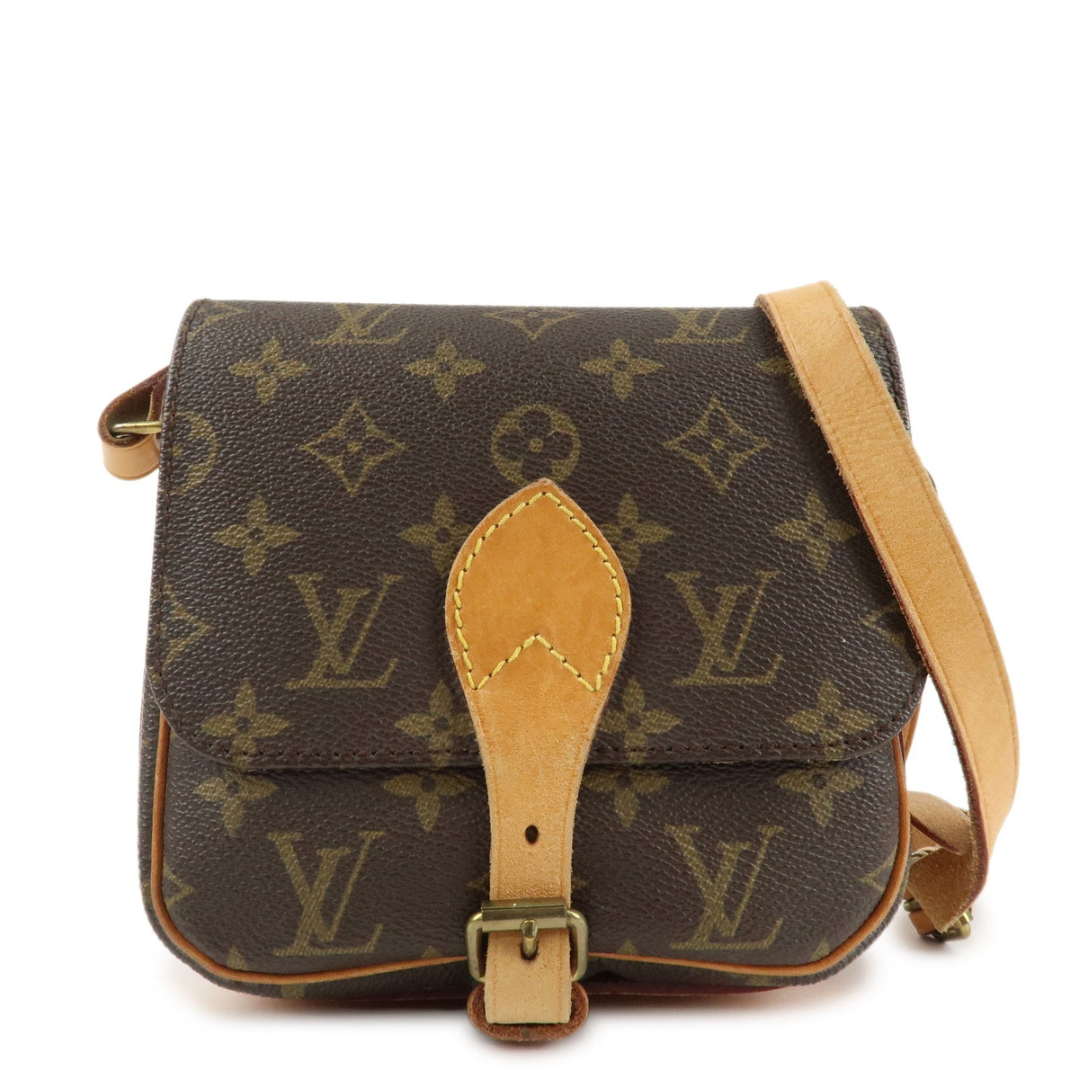 LOUIS VUITTON Mini Cartouchiere Monogram Crossbody Shoulder Bag M51254 Preowned0