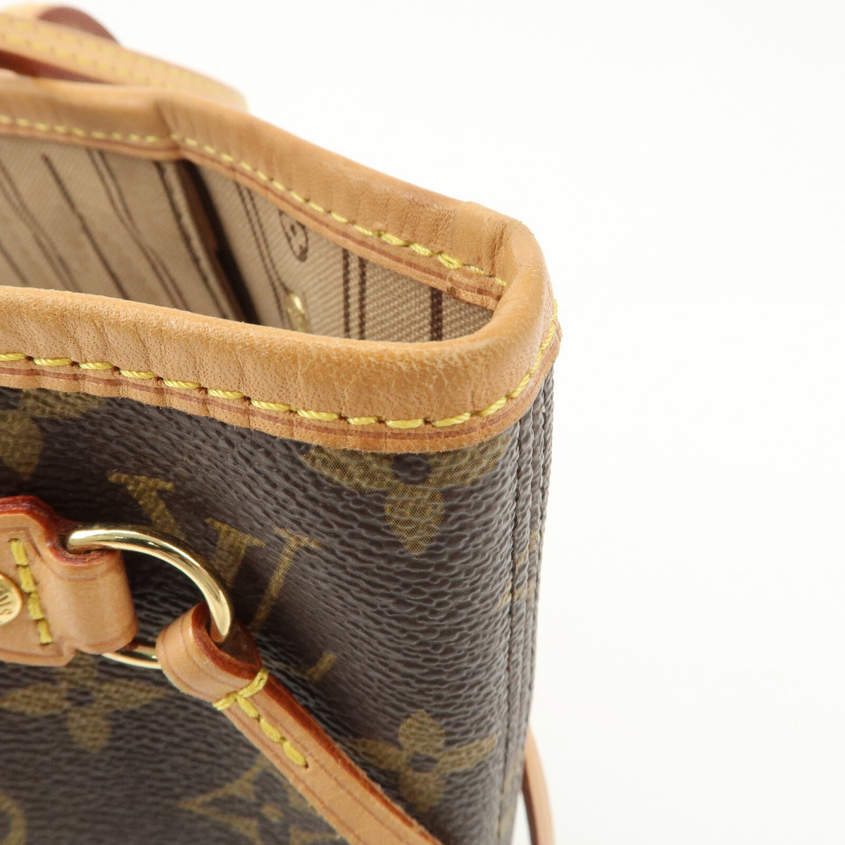 Louis Vuitton Monogram Neverfull PM Tote Bag Brown Leather M40155 Preowned Auth10