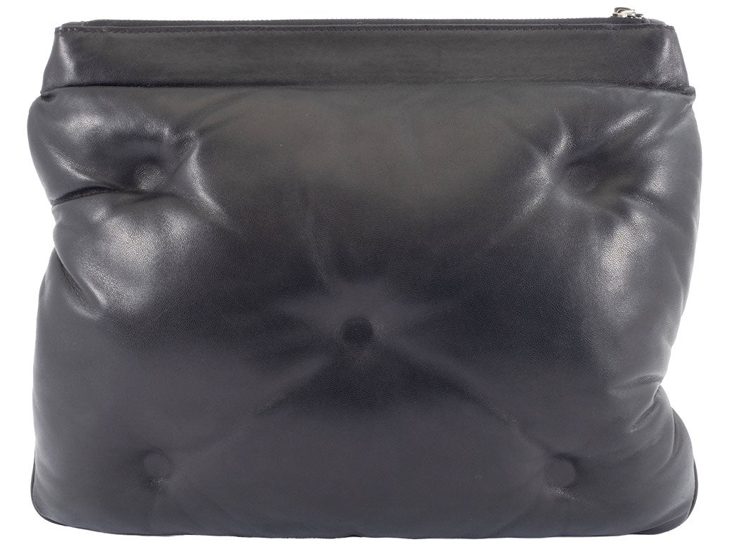 Maison Margiela Glam Slam Clutch Bag Black Nappa Leather Large Preowned Auth1
