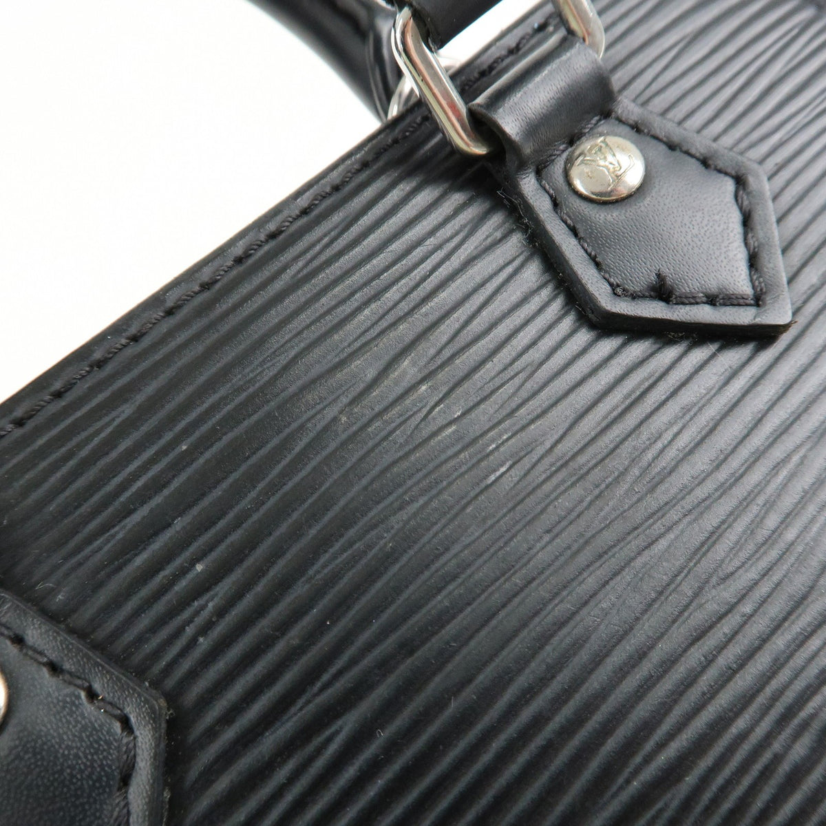 LOUIS VUITTON Petit Sac Plat Convertible Handbag Black Epi M69441 Preowned Auth14