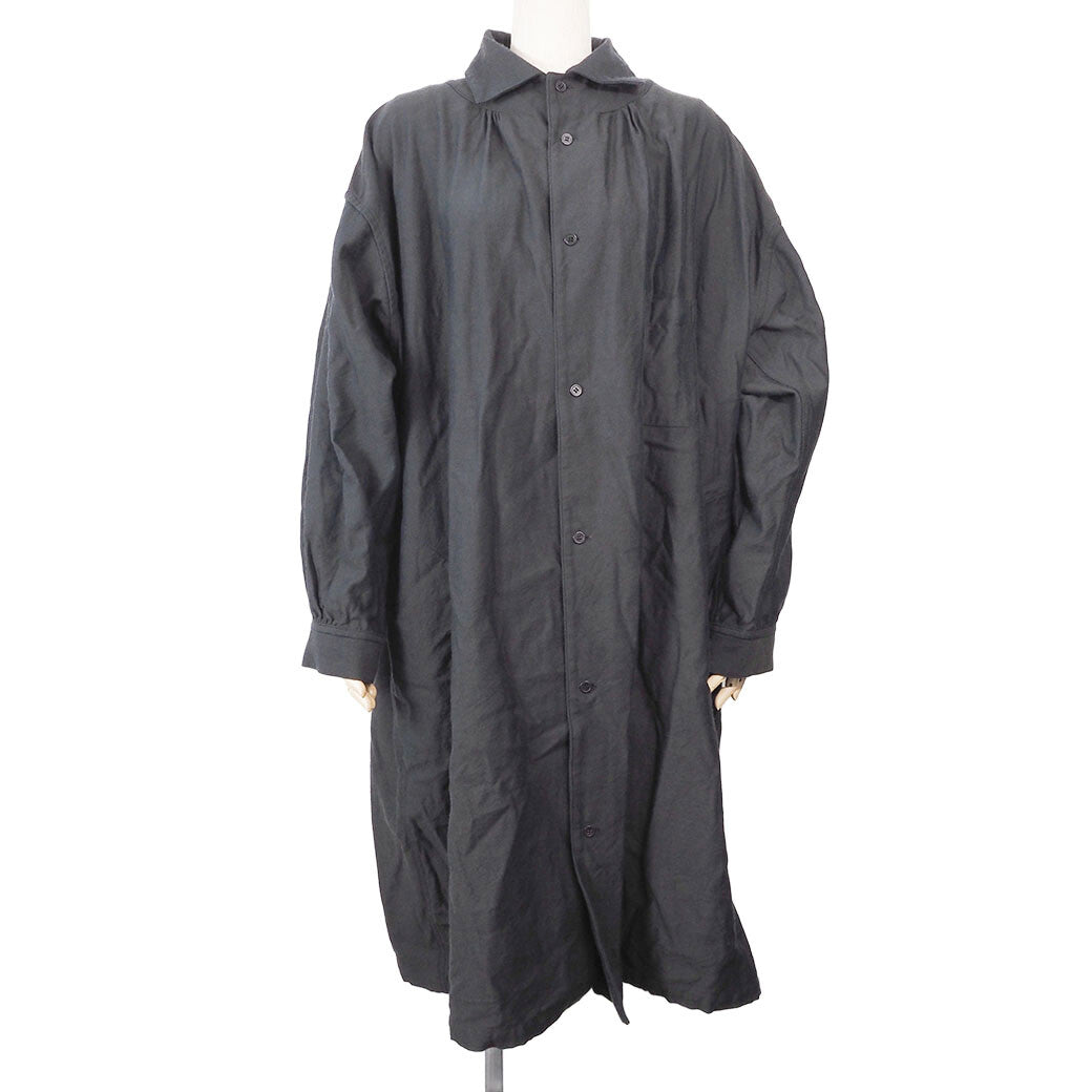 Y's Yohji Yamamoto Shirt Dress Navy YIB01027 Cotton Size 1 Long Sleeves0