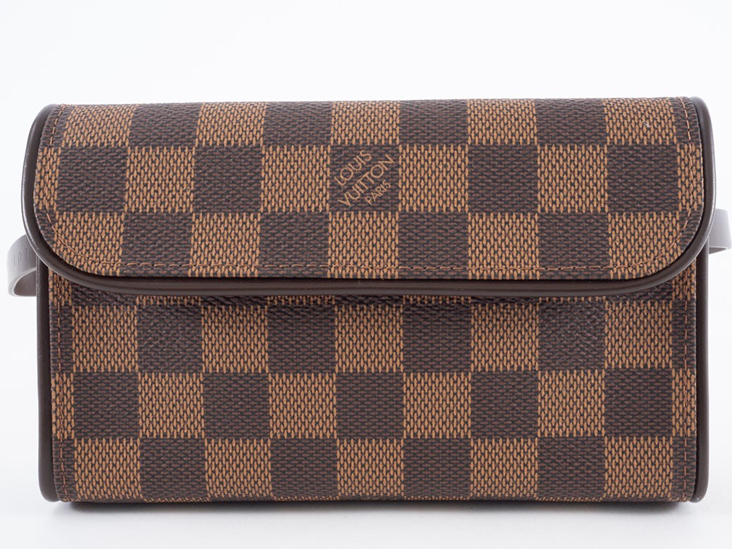 LOUIS VUITTON Pochette Florentine Damier Ebene Waist Bag N51856 Convertible Auth1