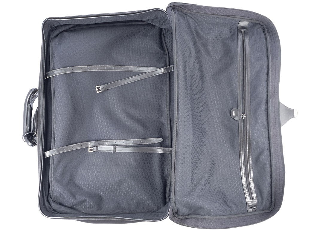 GUCCI Vintage Travel Bag Suitcase Black Canvas Large 010.123 Preowned Auth10