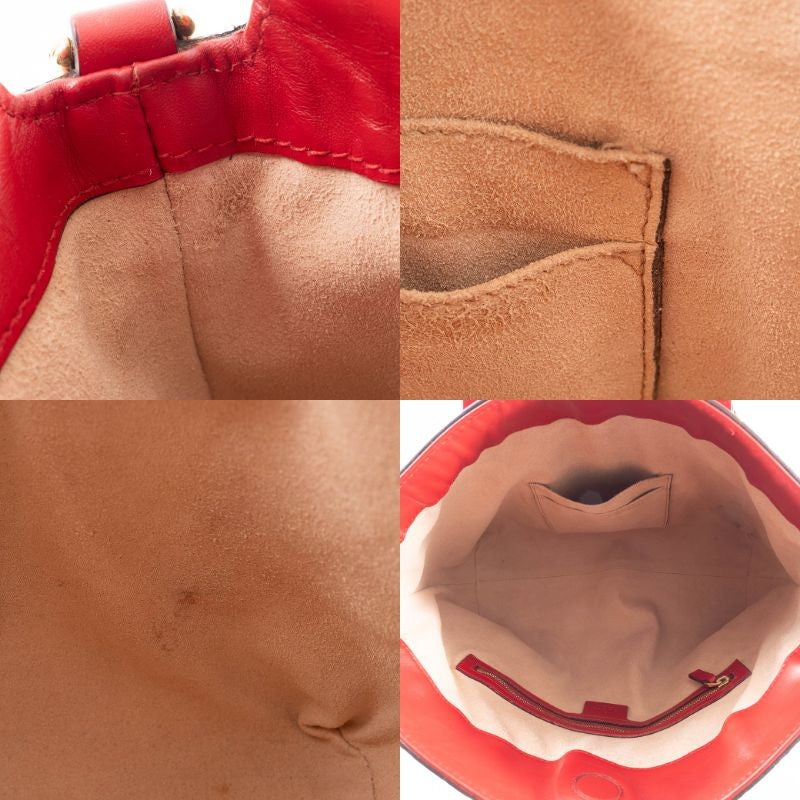 GUCCI Guccissima Leather Convertible Crossbody Shoulder Bag Tote Red Preowned17