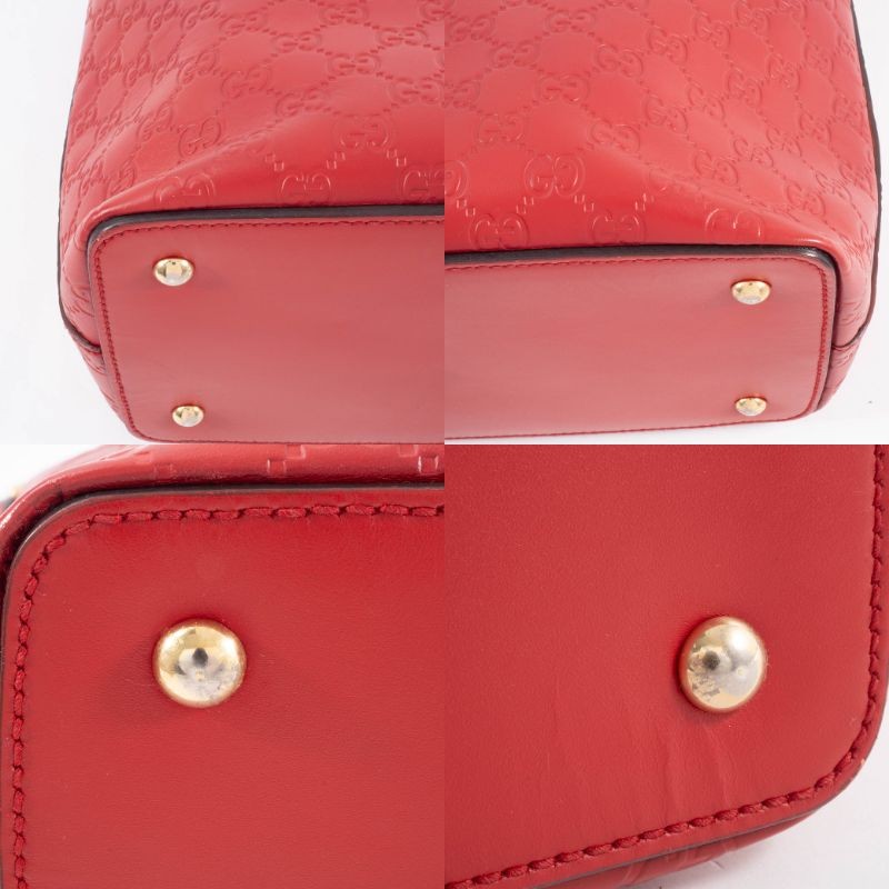 GUCCI Guccissima Leather Convertible Crossbody Shoulder Bag Tote Red Preowned21