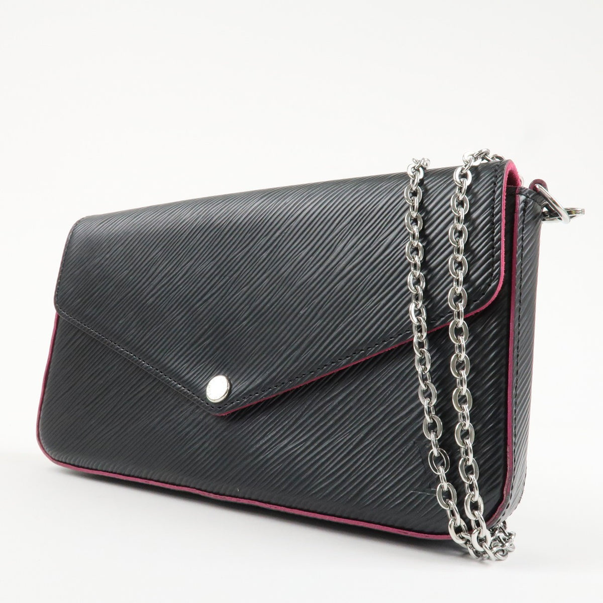 Louis Vuitton Epi Pochette Felicie Shoulder Bag Noir Pink M64579 Auth Used F/S2