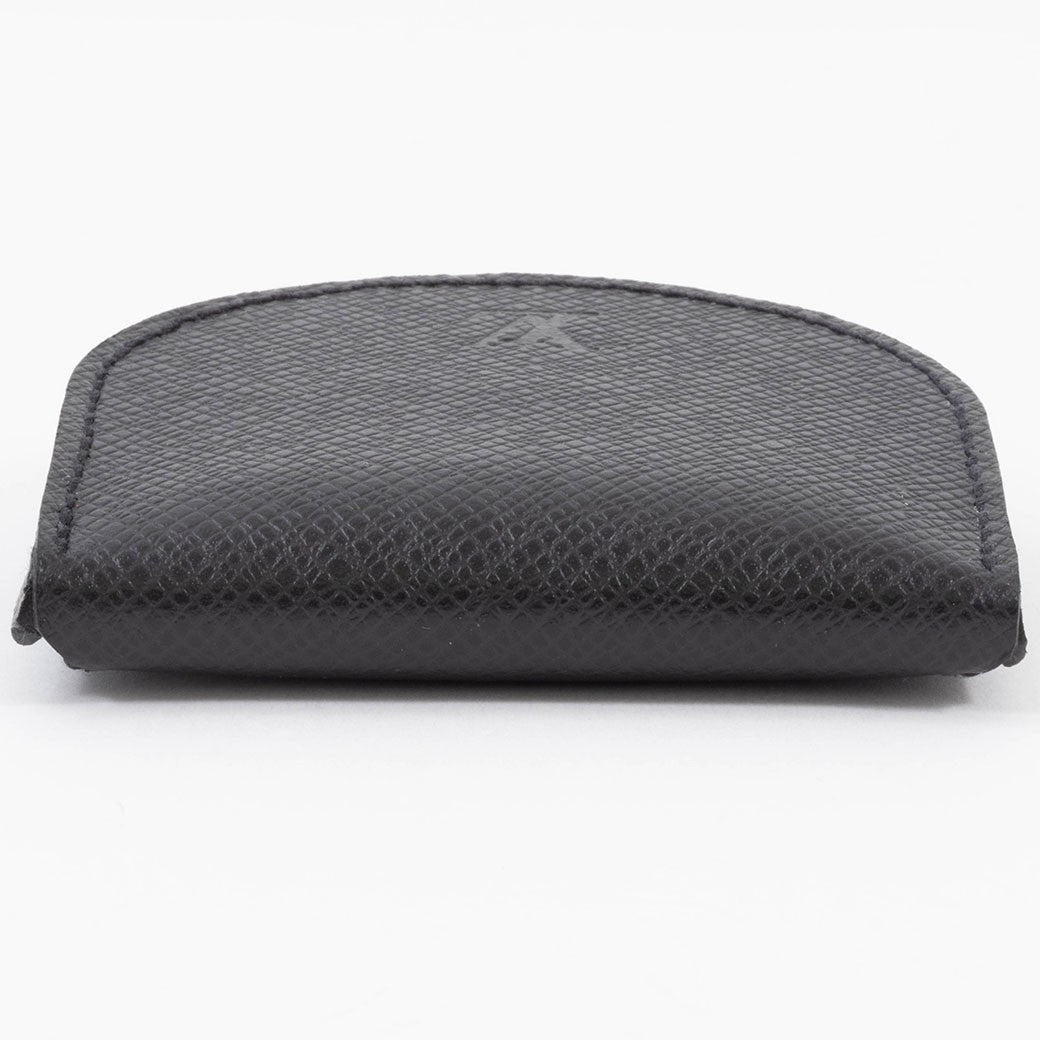LOUIS VUITTON Porte Monnaie Cuvette Taiga Leather Black Coin Case Preowned Auth5