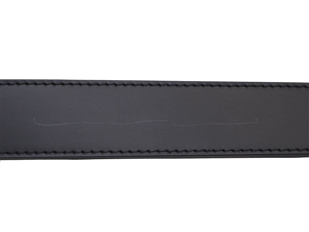 Auth Dunhill Reversible Belt Accessories Black Brown 112 Leather Black Brown 1123