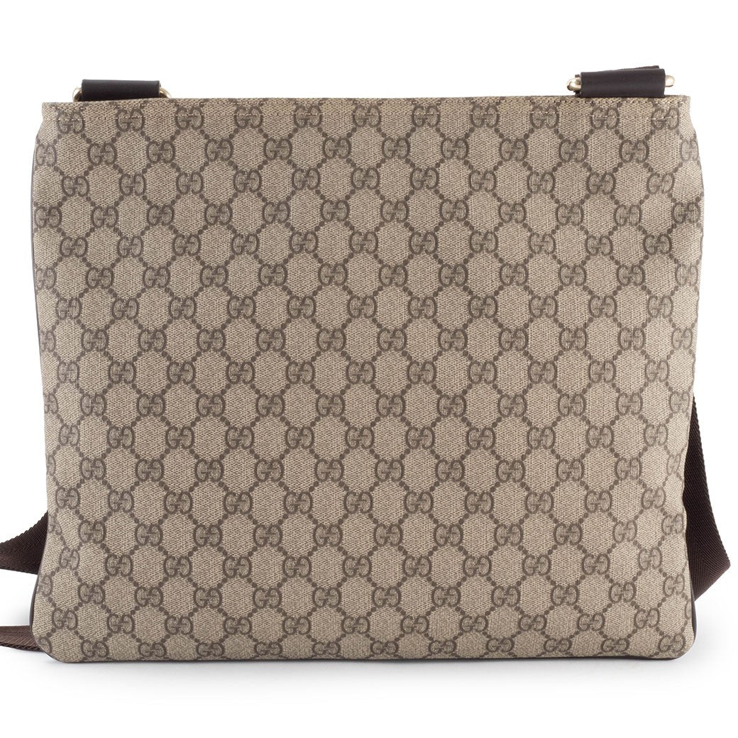 GUCCI GG Supreme Crossbody Shoulder Bag Beige Messenger Bag Preowned Auth1