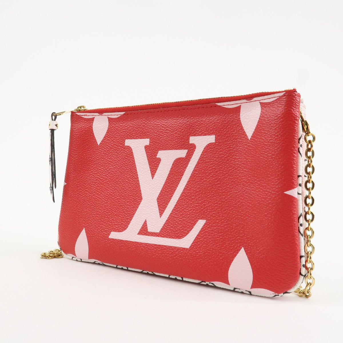 Louis Vuitton Monogram Giant Pochette Double Zip Pouch Rouge M67561 Used F/S2