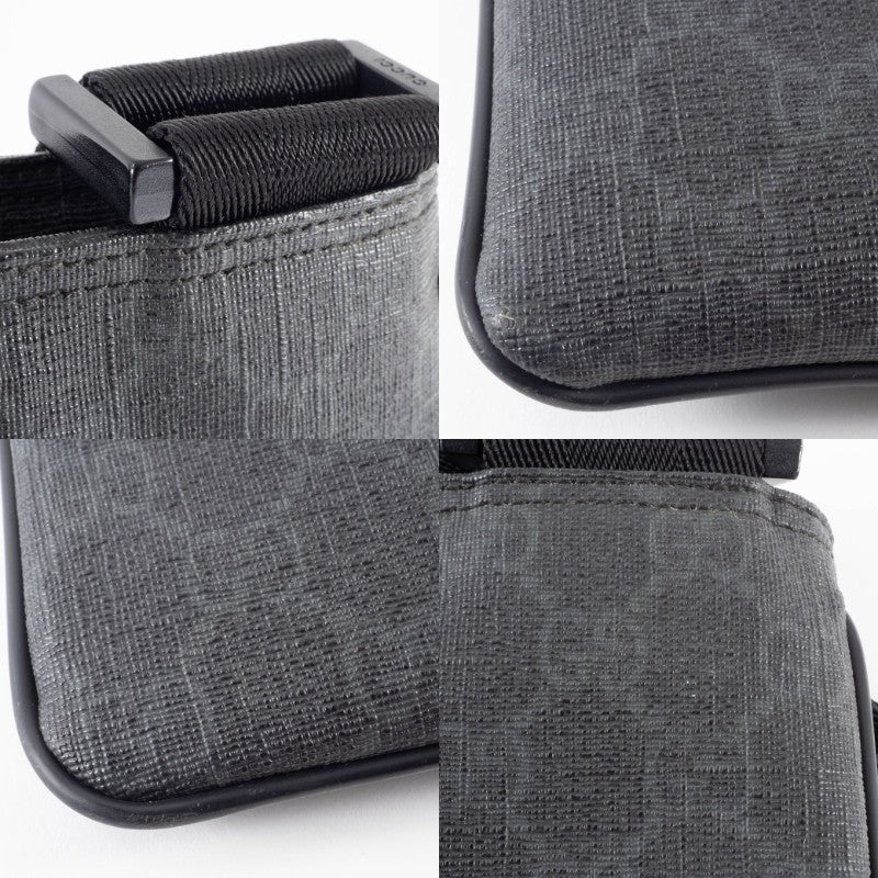 GUCCI GG Supreme Womens Crossbody Shoulder Bag Grey Coated Canvas Preowned Auth10