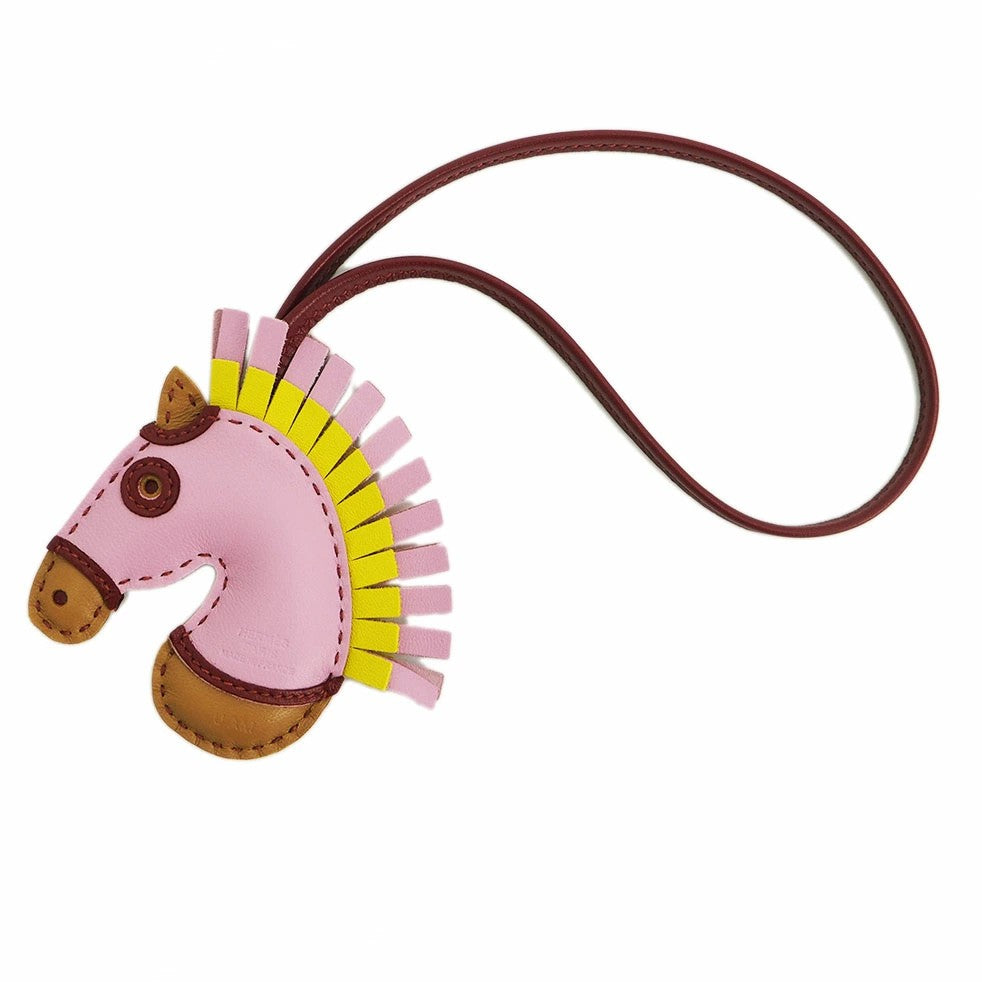 HERMES Zizi Camail Horse Bag Charm Mauve Sylvestre U Stamp Unused Preowned Auth0
