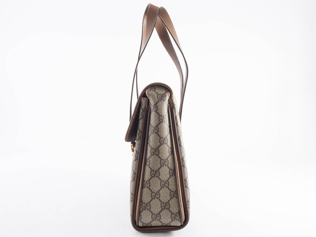 Gucci Bag GG Plus Handbag Shoulder bag Flap Beige Brown 116 02 080 Reuse Used11