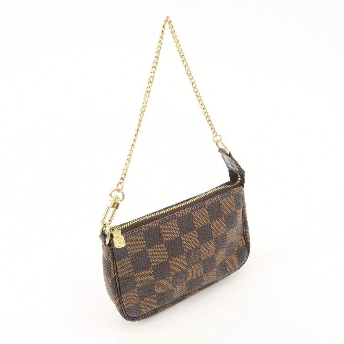 LOUIS VUITTON Mini Pochette Accessoires Damier Ebene Pouch N58009 Preowned Auth3