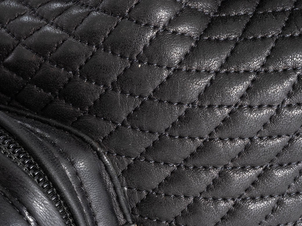 berry Bag Quilted Backpack Rucksack Black with Pouch Reuse Used Preowned6