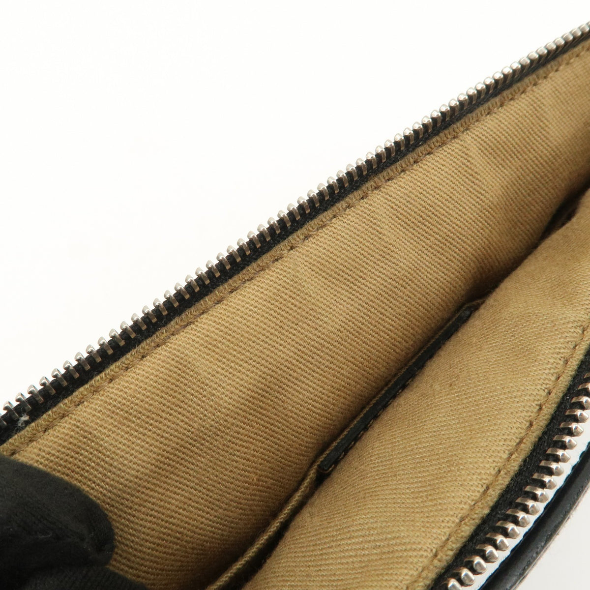 Ferragamo Gancini PVC Accessary Pouch Hand Bag Black Authentic Used F/S22