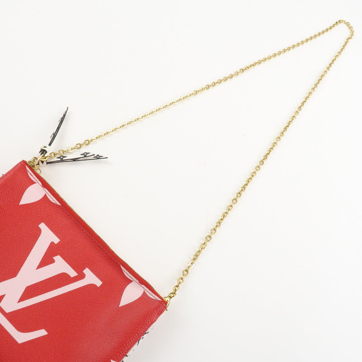 Louis Vuitton Monogram Giant Pochette Double Zip Pouch Rouge M67561 Used F/S5