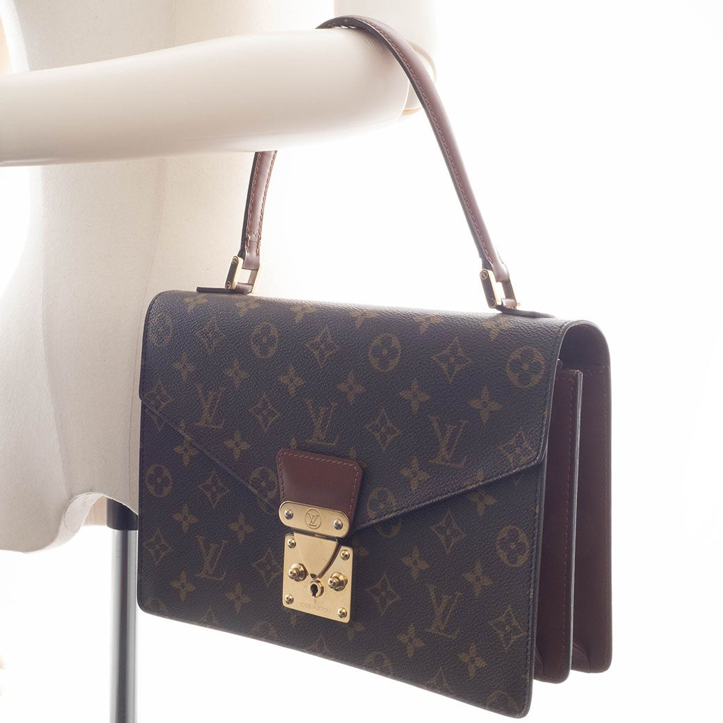LOUIS VUITTON Concorde Monogram Canvas Womens Handbag Brown M51190 Preowned9