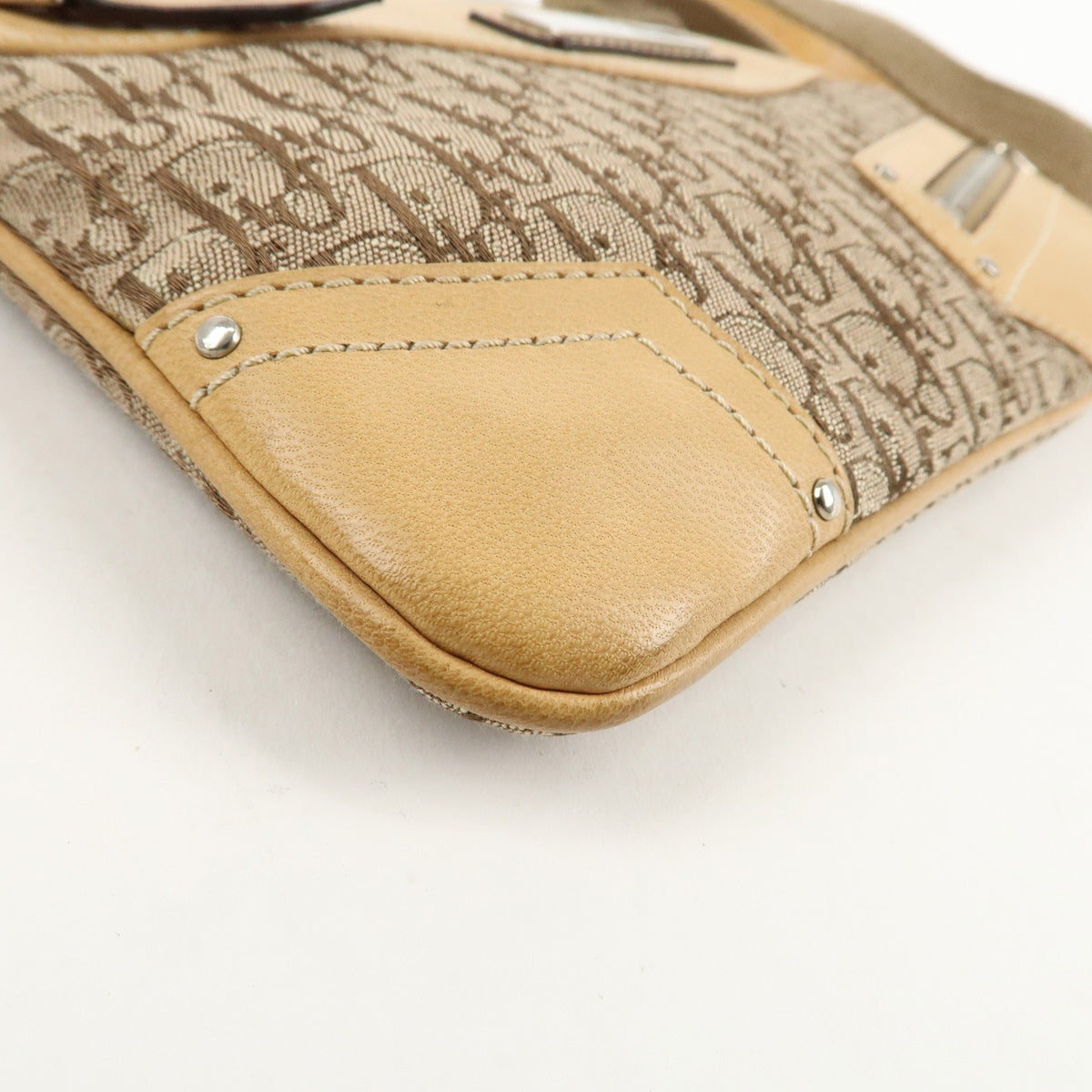 Christian Dior Street Chic Trotter Canvas Leather Shoulder Bag Preowned Auth17
