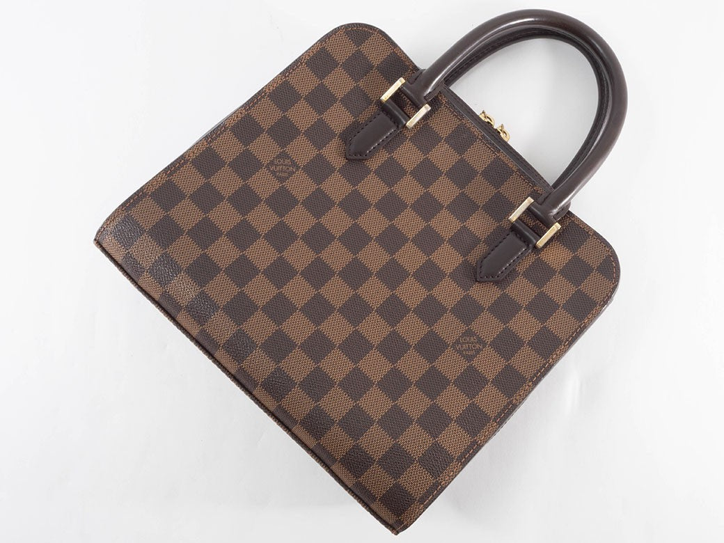 LOUIS VUITTON Triana N51155 Damier Ebene Canvas Brown Handbag Tote bag Preowned7