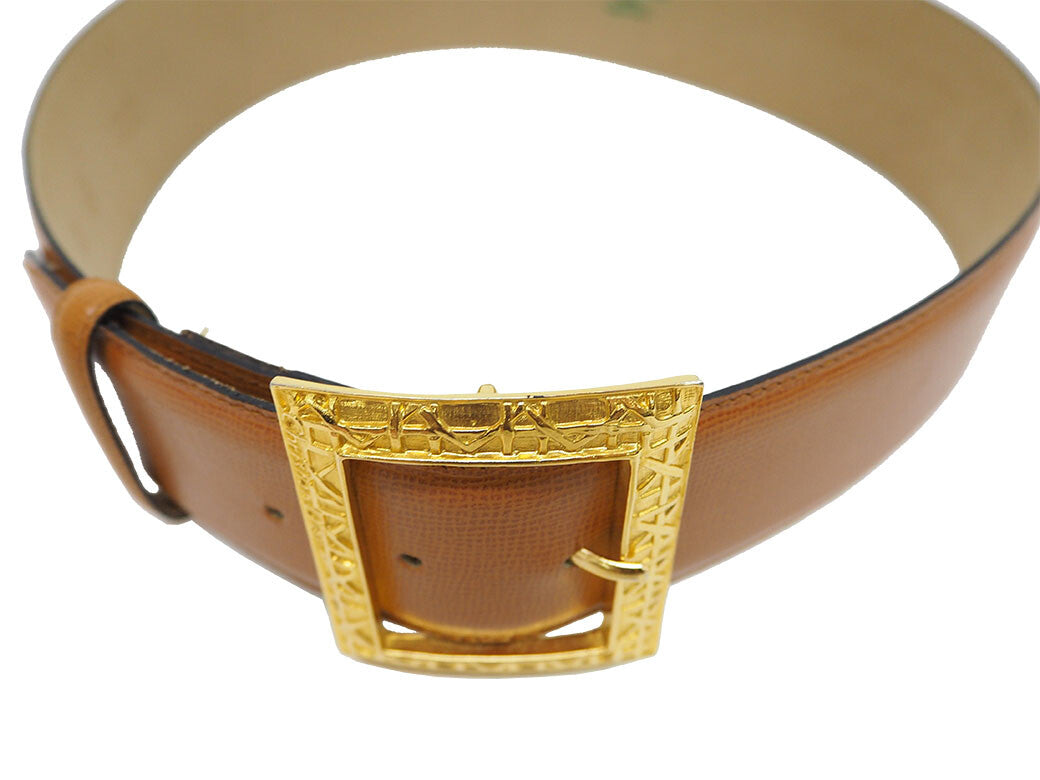 Dior Vintage Parisienne Belt Camel M Waist Mark Belt Ladies Reuse Used Preowned3