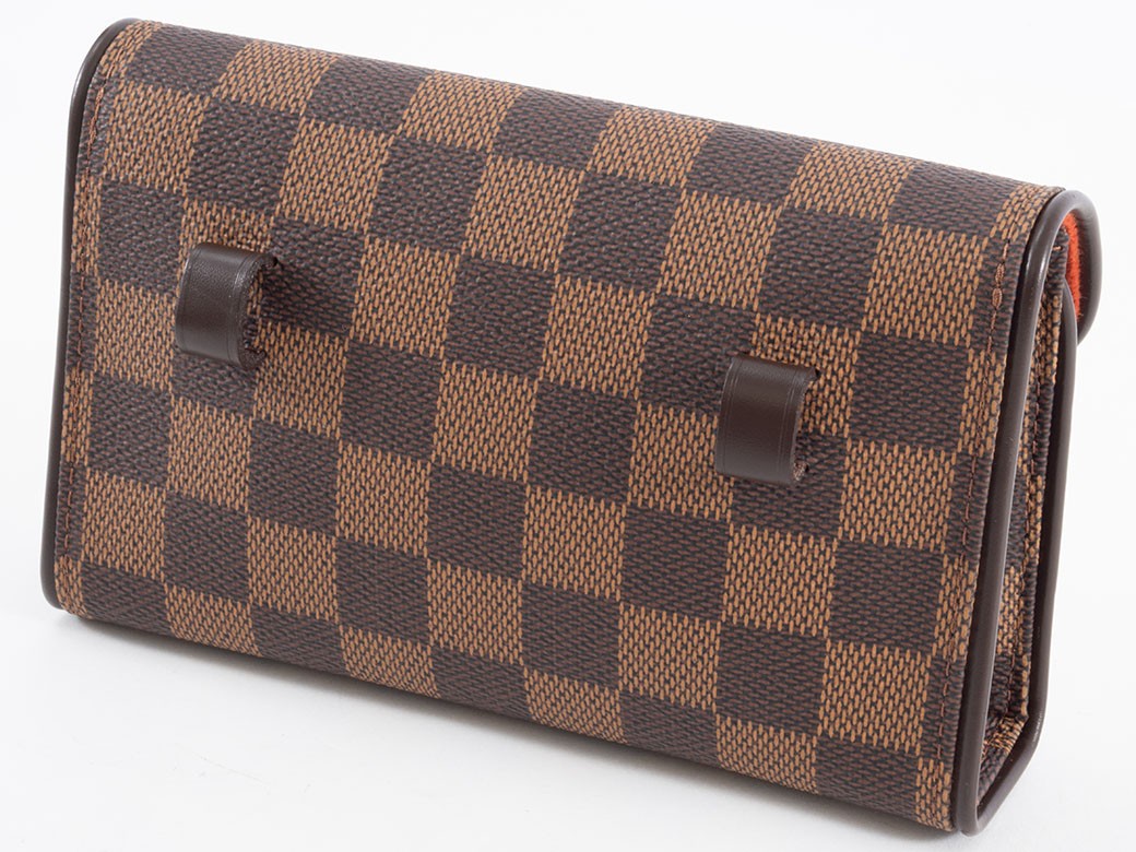 LOUIS VUITTON Pochette Florentine Damier Ebene Waist Bag N51856 Convertible Auth4
