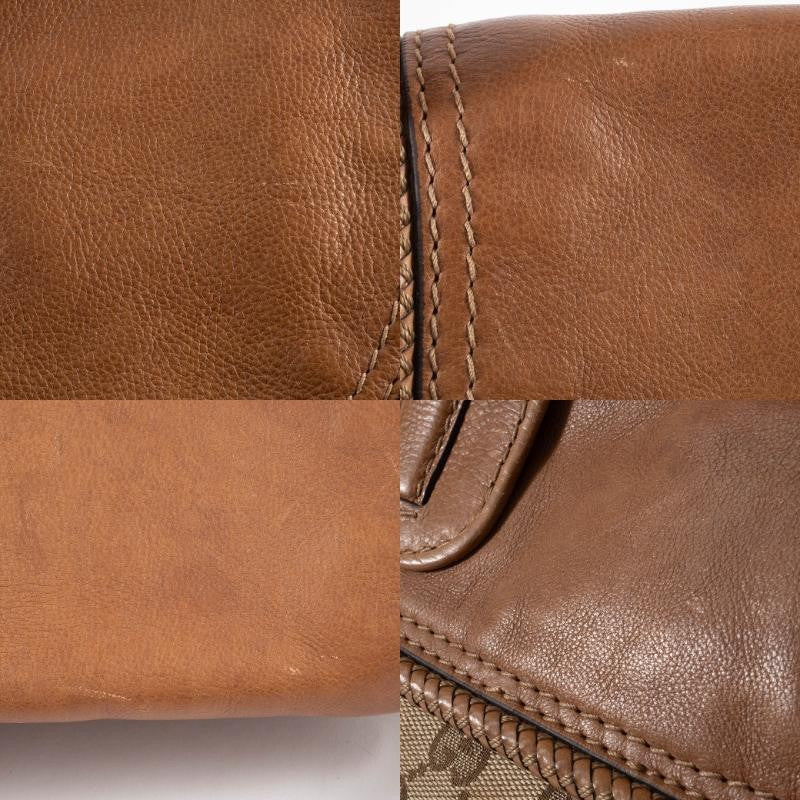 GUCCI Marrakech Hobo Bag GG Canvas Leather Tassel Beige Brown 257021 Preowned10