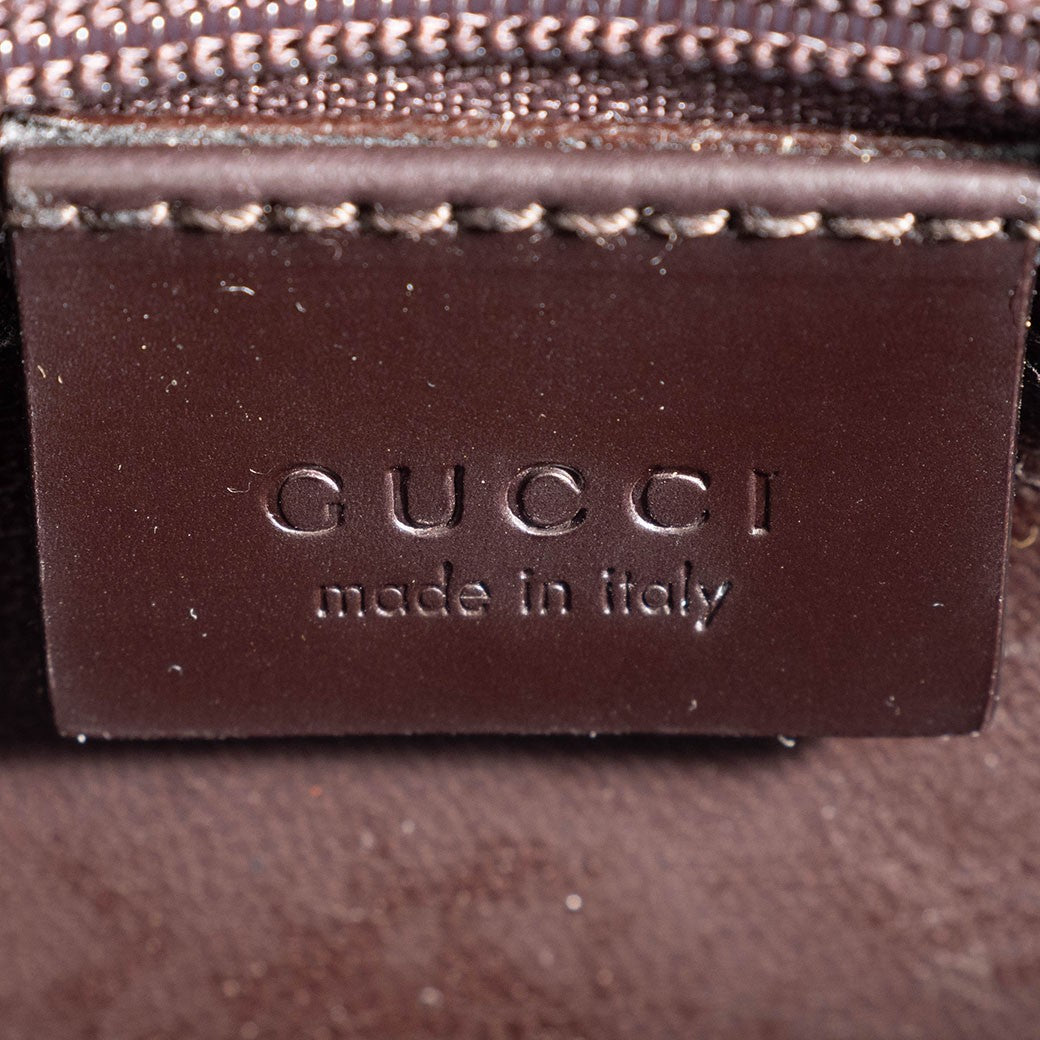 GUCCI Old Gucci Underarm Shoulder Bag Dark Brown Leather Vintage Preowned Auth20