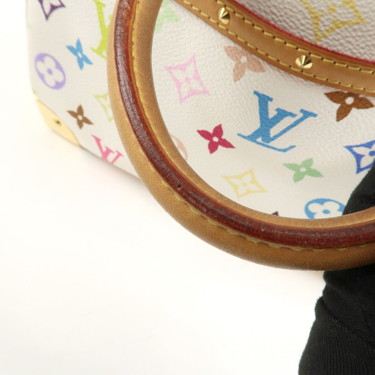 Louis Vuitton Monogram Multicolor Trouville Hand Bag Blanc M92662 Auth Used F/S8