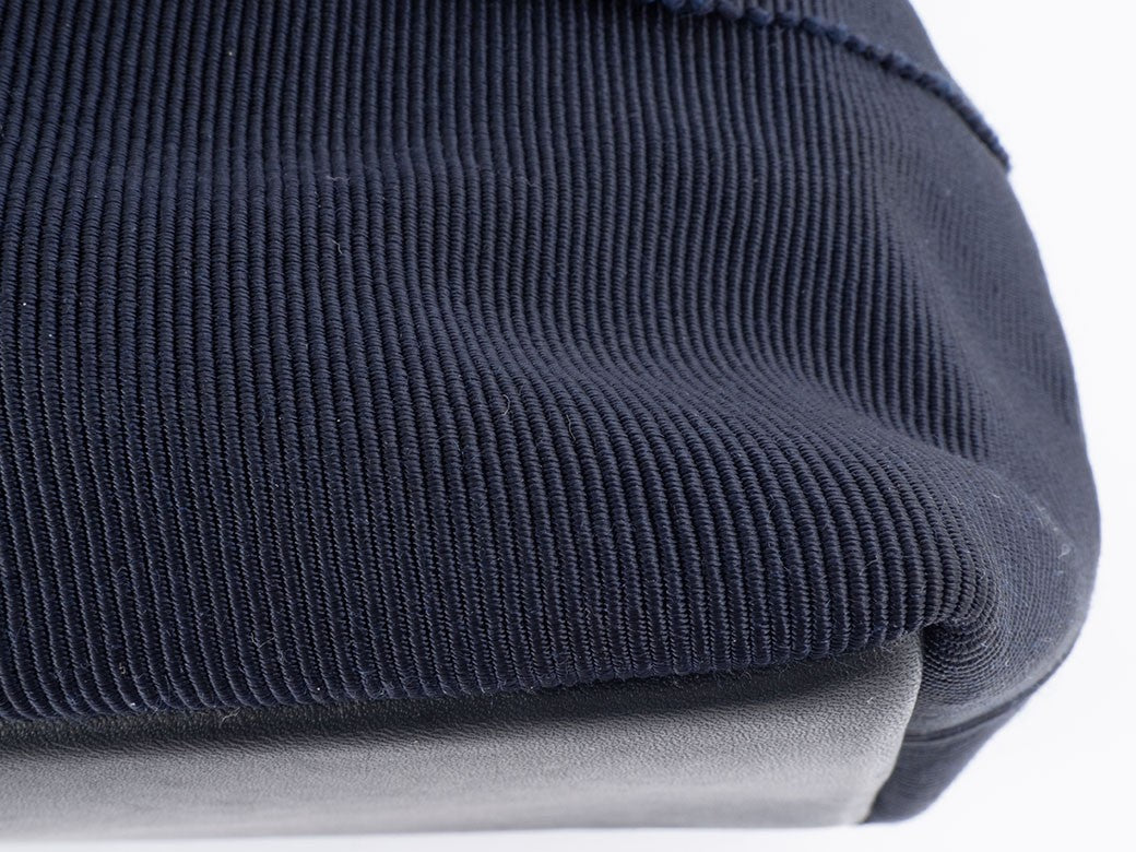 Ferragamo Vara Ribbon Tote Bag Navy Nylon Women Shoulder Tote Bag Preowned Auth3