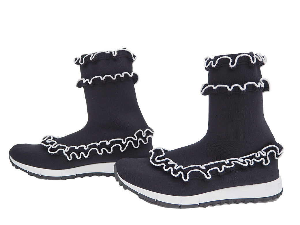 Jimmy Choo EUGENE Knit Frill Sneaker Boots 38 Women's Reuse Used Preowned1