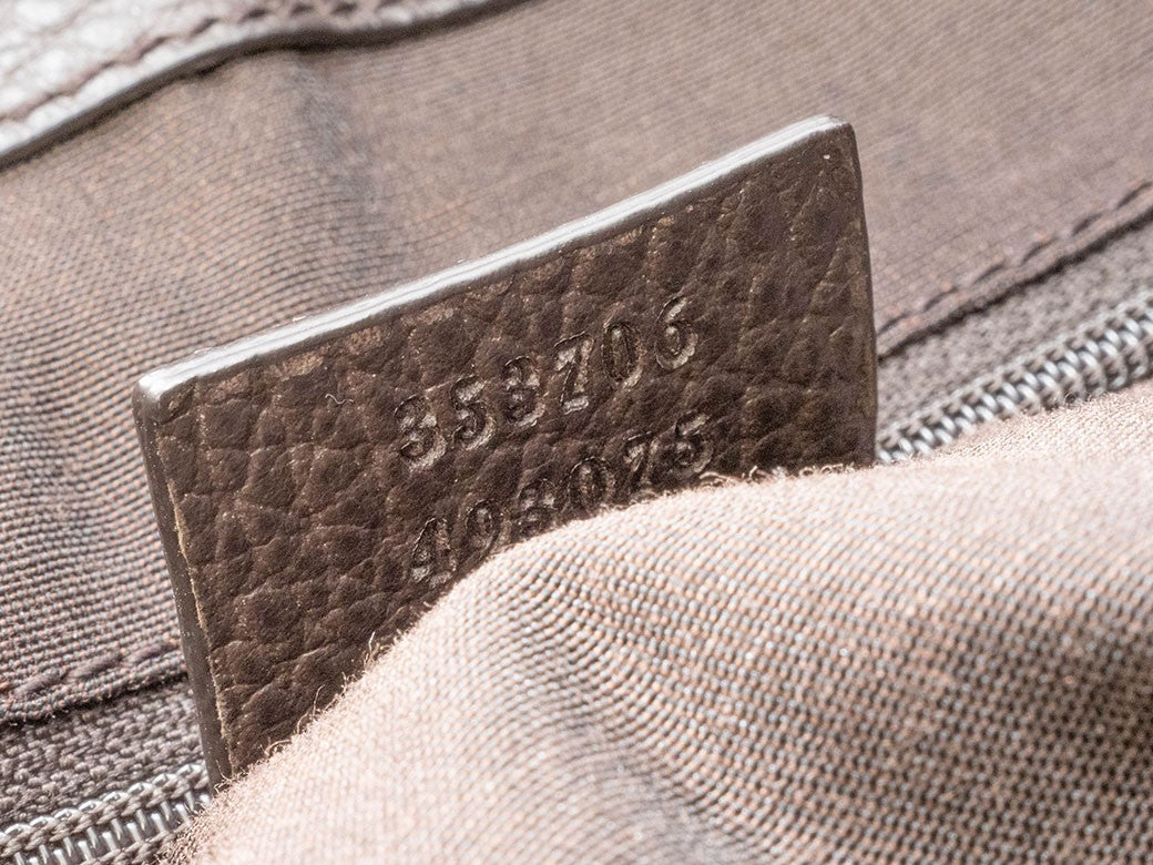 GUCCI GG Crystal Canvas Tote Bag Beige Leather A4 size 353706 Preowned Auth18