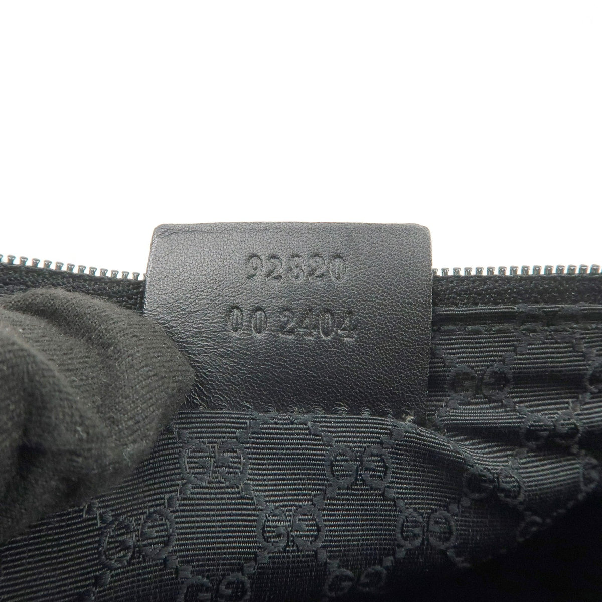 GUCCI Sherry Leather Denim Accessory Pouch Hand Bag Black 92820 Auth Used F/S22