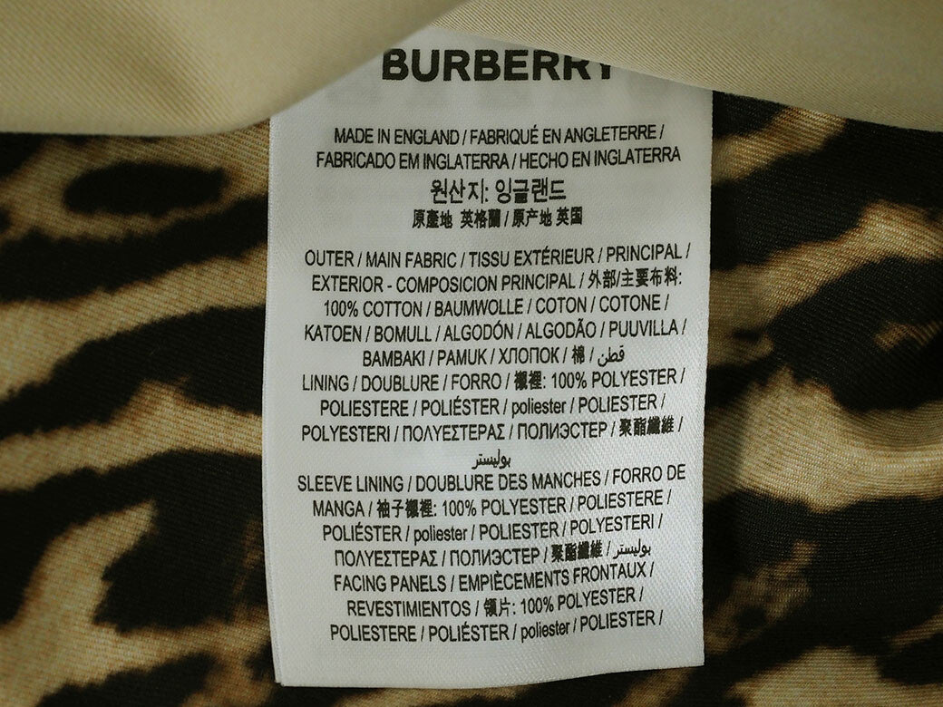 Auth Burberry Coat Spring Coat Beige Cotton IT36 Stand Collar Coat Trench Coat8