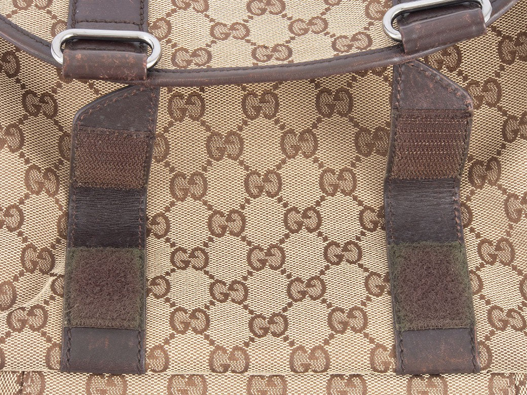 GUCCI GG Canvas Messenger Crossbody Shoulder Bag Beige Brown 145858 Preowned6